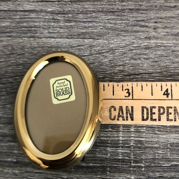 Vtg Solid Brass Miniature Oval Frame - Picture 9 of 11